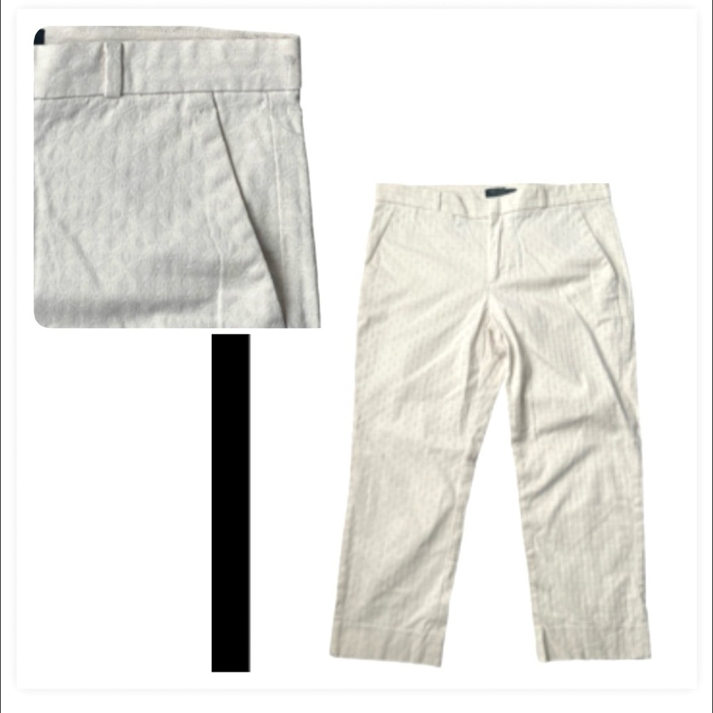 Banana‎ Republic  Cottagecore Cream Textured Cropped Pants